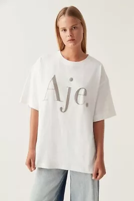 BNWT AJE Lucid Oversized Crystal Tee Size S -RRP $195 • $109