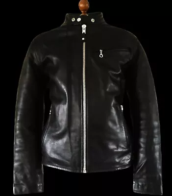 SCHOTT LEATHER CAFE RACER Motorcycle Biker Motorbike Brando Bomber Coat Jacket • $64.41