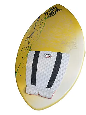 $99 • Buy Zap 40  Skim Board Fiberglass Yellow Gossy ? Pro Pads W Wax