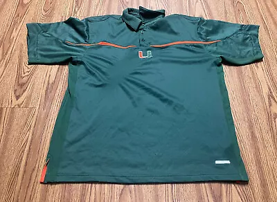 MEN Vintage Nike Large Polo Collar Miami Hurricanes POLYESTER • $19.98