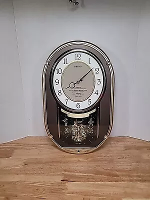 Seiko Melodies In Motion Musical Oval Wall Clock QXM329NRH Clock & Music Work • $69.99