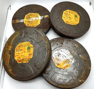 Set Of FOUR - Vintage Eastman Kodak 35mm Home Movie Film Metal Canisters Empty • $35.99