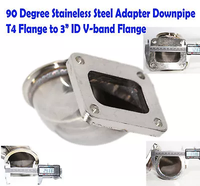 $38 • Buy Stainless Steel Adapter T4 Flange To 3”ID V-band Flange 90 Degree Elbow Pipe