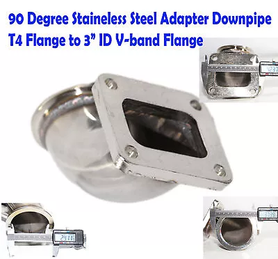 Stainless Steel Adapter T4 Flange To 3”ID V-band Flange 90 Degree Elbow Pipe • $38