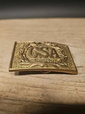 Antique Style Military Civil War CSA Brass Belt Buckle • $25