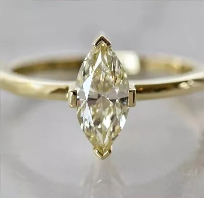 2CT Marquise-Cut VVS1 Moissanite Solitaire Engagement Ring 14K Yellow Gold FN • $135.99