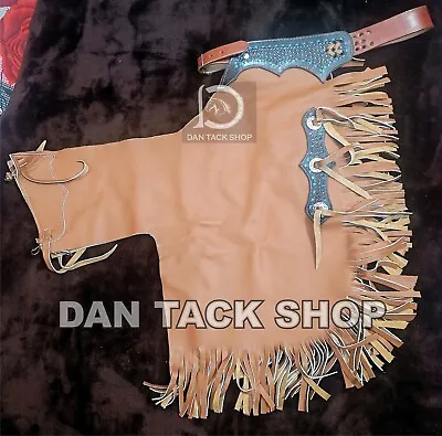 Western Chinks Chaps Classic Leather Men Women Unisex Rodeo Bull Trail Riding • $142.50