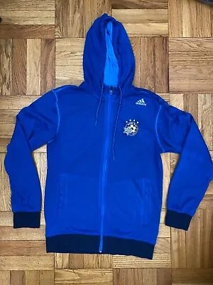 Adidas Maccabi Tel Aviv Zip Hoodie Sweatshirt Mens Small Blue Pre Owned ISRAEL • $99.99
