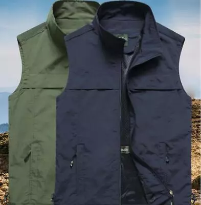 New Spring/Fall Men's Fishing Photography Vest Pocket Tops Sleeveness Coats Gift • $26.41