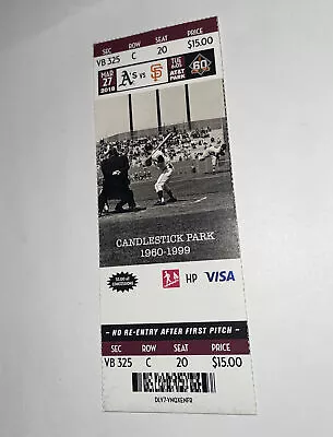 San Francisco Giants Vs Oakland A’s  Game Day Ticket Stub. 2018 • $14.99