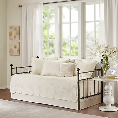 Madison Park Tuscany 6 Piece Reversible Scalloped Edge Daybed Cover Set • $98.99