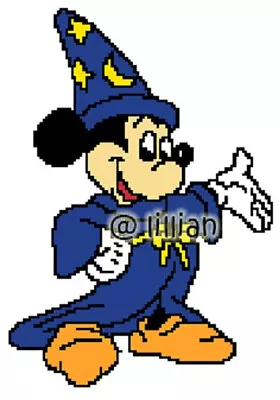 New MICKEY MOUSE BLUE MAGICIAN Counted Cross Stitch PATTERN • $2.21