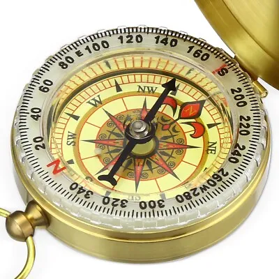 $6.69 • Buy Portable Compass Brass Keychain Watch Pocket Outdoor Camping Hiking Navigation