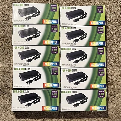 $125 • Buy 10 - Xbox 360 Slim Console Power Supply Brick AC Adapter Charger With Power Cord