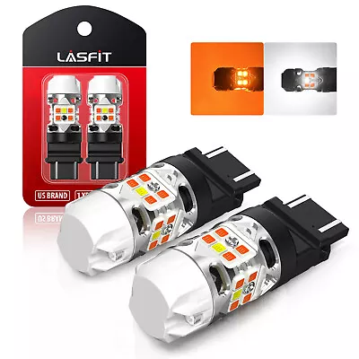 2023 Upgrade 3157 LED Switchback Turn Signal DRL Parking Light Bulbs White/Amber • $64.99