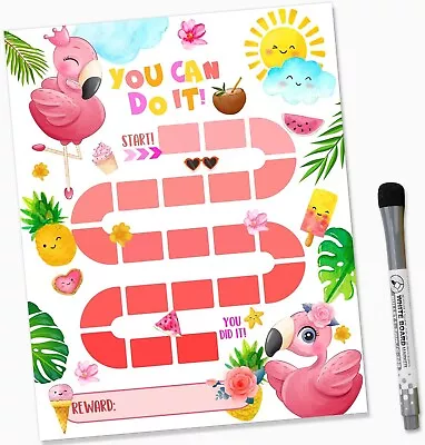 Flamingo Themed Magnetic Chore Chart For Kids- Organizational Reward Planner NIB • $9.99