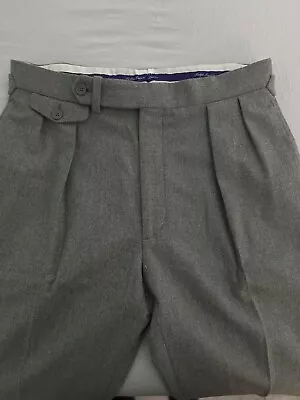 Ralph Lauren Purple Label Gray Heathered Tailored Wool Trousers • $300