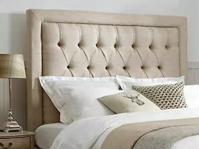 £69 • Buy Upholstered ATN Bumper Buttons Headboard In Turin Fabric 26  30  Height