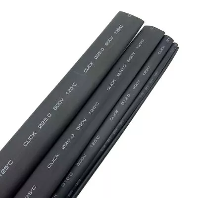 Click 20mm X 1.2m Black Heat Shrink Thin Wall Tubing • $20.78