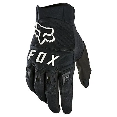 Fox Racing Dirtpaw Gloves Knuckle Coverage Touch Screen Compatible Black/White • $34.95
