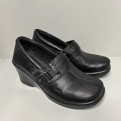 BOC Born Concept Black Leather Clogs/Slip On Women’s Size 7.5M Shoes • $19