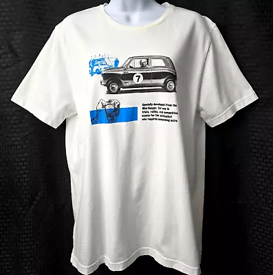 BMW Mini Cooper Car Graphic T-Shirt L Unisex Tee White Limited Edition Racing • $34.99