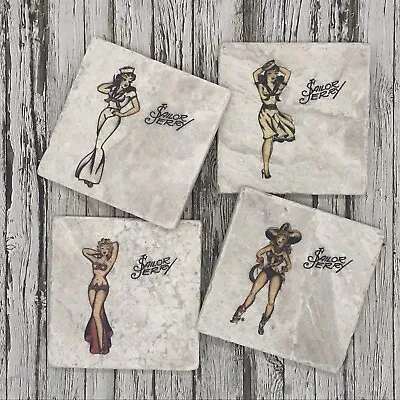 Sailor Jerry Marble Stone Coasters Rum Tattoo • £18