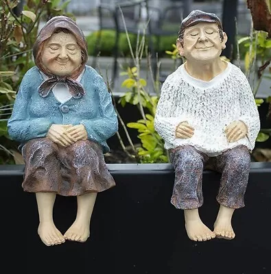 Grandparents Garden Ornaments Grandma Grandad Figures Nana Papa Statues Home • £9.99