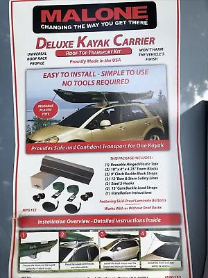 $39 • Buy Malone Deluxe Kayak Carrier NOB Rooftop Transport Kit MPG152