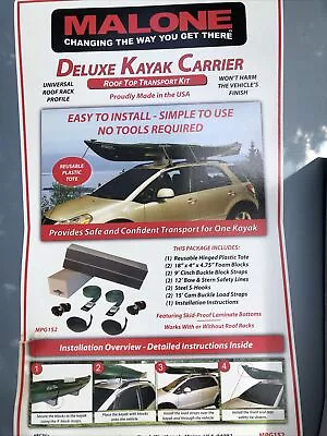 Malone Deluxe Kayak Carrier NOB Rooftop Transport Kit MPG152 • $35.24