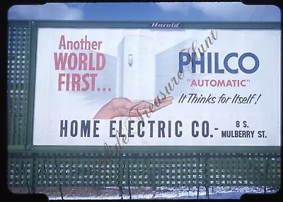 Philco Refrigerator Billboard Sign Ohio 1950s 35mm Slide Red Border Kodachrome • $30.75