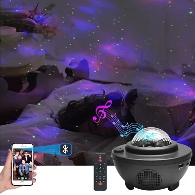 LED Galaxy Star Projector Night Light Starry Sky Ocean Wave Project Lamp Remote • £11.99