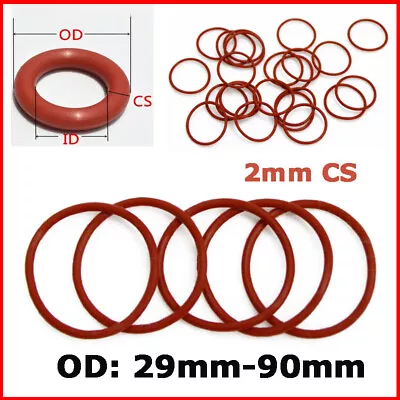 Silicone Rubber O Rings Sealing Metric Food Grade 2mm Cross Section 29mm-90mm OD • £2.27