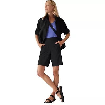 ATHLETA Brooklyn Bermuda Shorts Size 10 Black Pull On High Waist Stretch • $25