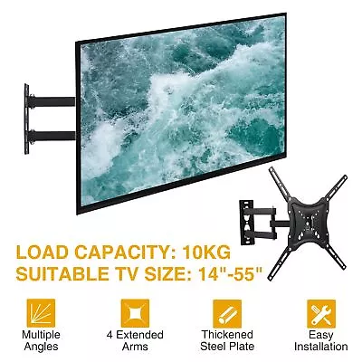 TV Wall  Tilt Swivel Swing Arm Mount Bracket LCD 24/28/32/40/43/49/50/55 Inch • £8.99