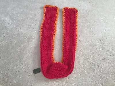 Mexx Chunky Cable Knit Scarf Pink And Orange BNWT • £8