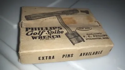 Vintage PHILLIPS Golf Spike Wrench Tool F.C. PHILLIPS Stoughton Massachusetts • $55.93