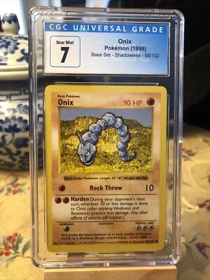 $9.10 • Buy Onix #56/102 - 1999 Pokemon Base Set Shadowless CGC 7 Near Mint