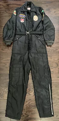 Vintage Snow Snowmobile Suit Ski Made USA Youth Size Medium Vtg Black Patches  • $64.95