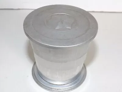 Vintage Aluminum Collapsible Telescoping Drinking Cup W/ Lid Camping Travel • $6