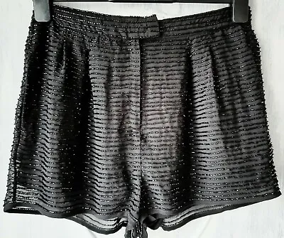 £34.99 • Buy Topshop Black Beaded Going Out Shorts/hotpants Size Uk 8 Bnwt Rrp £42