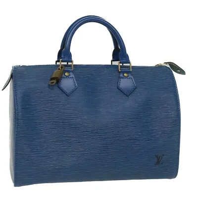 LOUIS VUITTON Epi Speedy 30 Hand Bag Toledo Blue M43005 LV Auth 52841 • $608