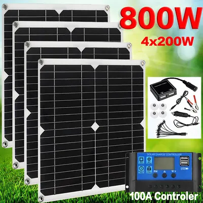 $26.88 • Buy 800W Solar Panel Kit 100A 12V Battery Charger W/ Controller Caravan Boat RV Car