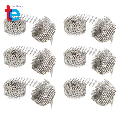 3600 Pack 15 Degree Wire Coil 2  × .09  Ring Shank Stainless Steel Siding Nails • $59.16