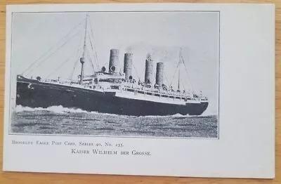 KAISER WILHELM DER GROSSE (North German Lloyd) Port Photo At Sea - C1910 • $30