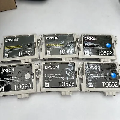 X6 New OEM Epson Stylus Photo R2400 Ink 59 T059 Ink Lot 6 Pack Black Cyan Photo • $29.99