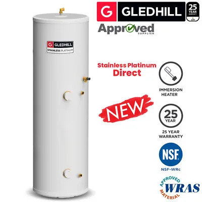 Gledhill Stainless Platinum 180L Direct Unvented Cylinder PLTDR180 • £674.96