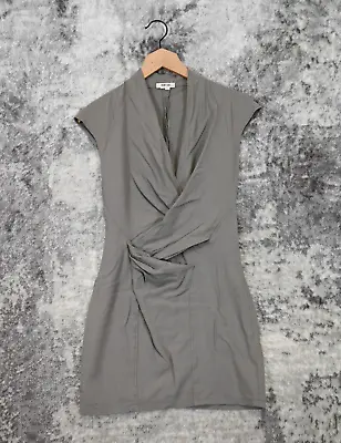 Helmut Lang Dress Womens Gray Wool Wrap Shawl Mini Size 0 • $39.99