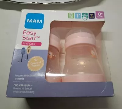 MAM Easy Start Anti-Colic Bottle 9 Oz (2-Count) Pink Owls • $17.69