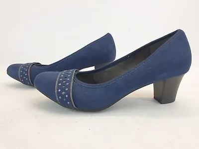 £16.99 • Buy JANA Shoes Ladies Womens Size 6 EU 39H Blue Soft Line Faux Suede Shoe